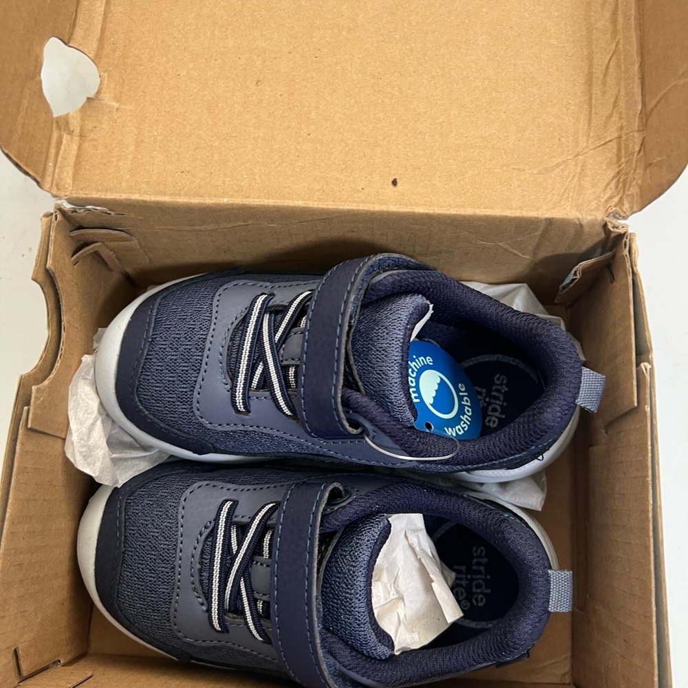 Stride Rite WIDE Navy and Gray Toddlers Kids Sneakers